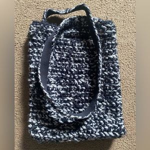 Black and White Knit Crossbody Bag